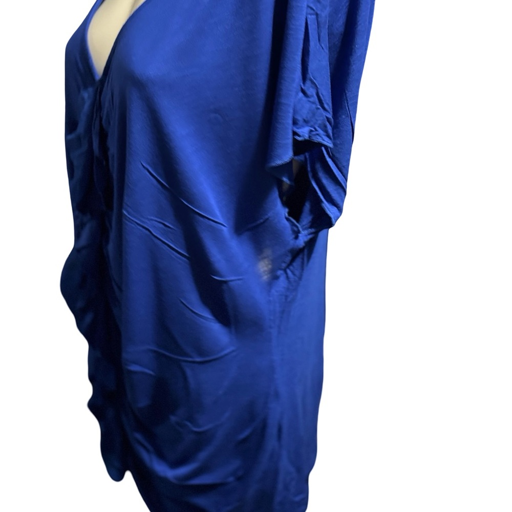 RAFFAELLO ROSSI Royal Blue Ruffle Blouse - Picture 4 of 14